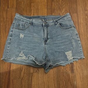 Fashion Bug Distressed Denim Jean Shorts